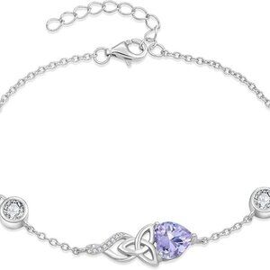 Infinity Celtic Knot Sterling Silver Birthstone Bracelet 06 June - Alexandrite